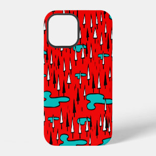 Freehand Bäume: skandinavisches Weihnachtsmuster. iPhone 12 Hülle