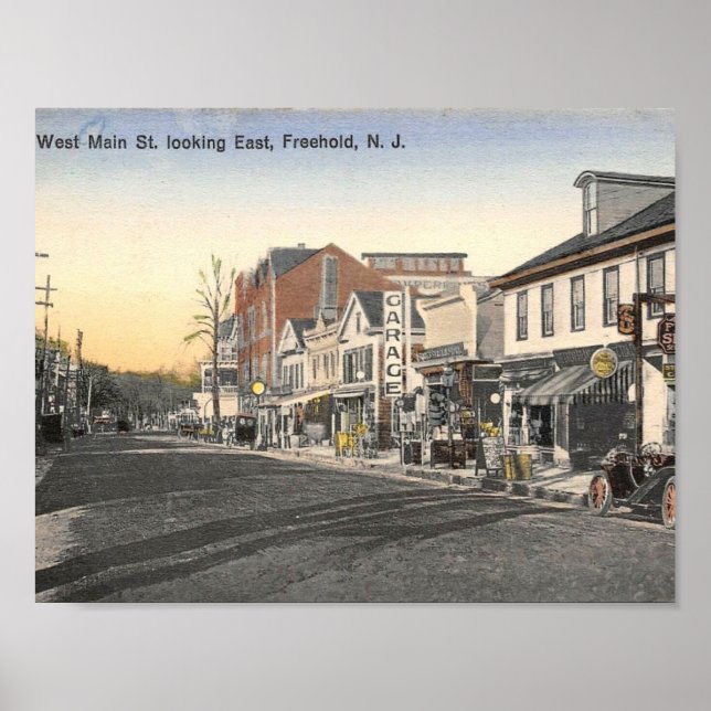 Freehold NJ, West Main St, Vintag Poster (Vorne)
