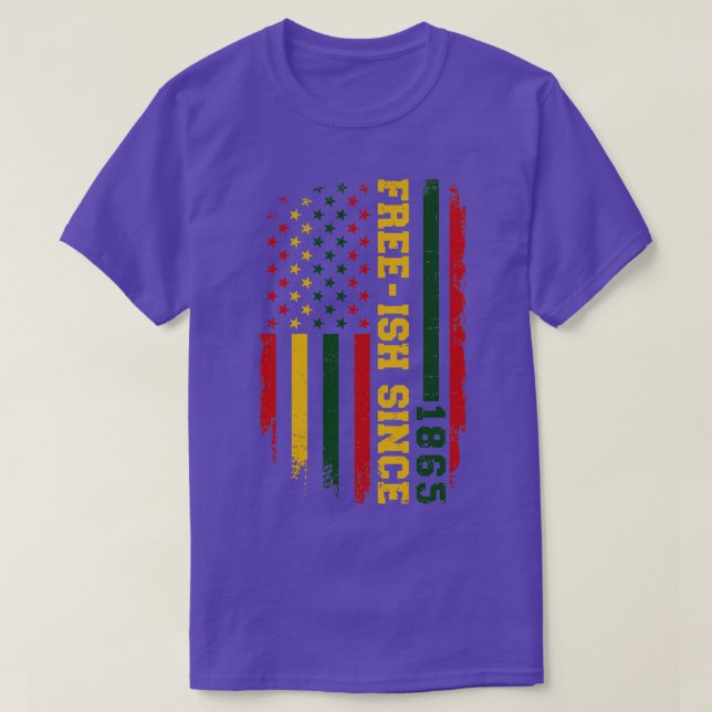 Freeish seit 1865 mit amerikanischem in afrikanisc T-Shirt (Design vorne)