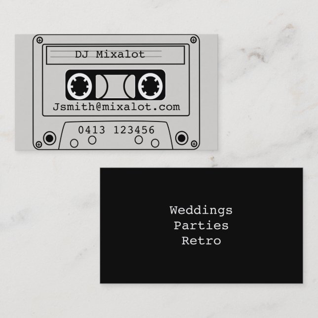 Freelance DJ Disk Jockey Party Retro-Musik Visitenkarte (Vorne/Hinten)