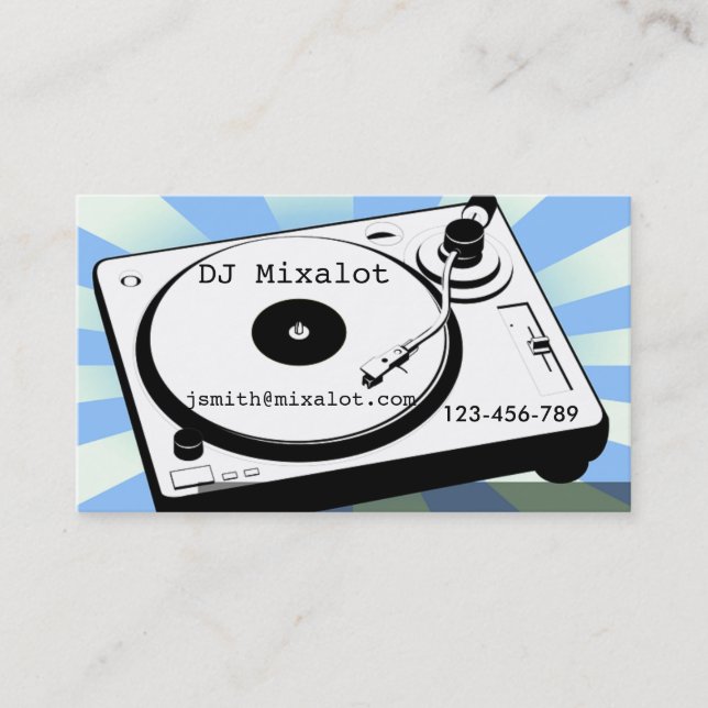 Freelance DJ Disk Jockey Vinyl Retro Musik Visitenkarte (Vorderseite)