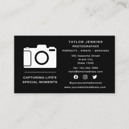 Freelance Fotograf der Social Media Camera Visitenkarte