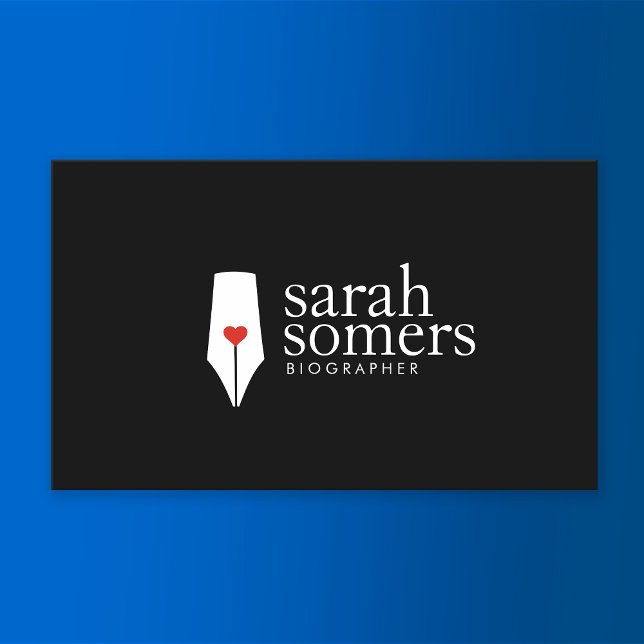 Freelance Writer and Novelist Calligraphy Pen Logo Visitenkarte (Von Creator hochgeladen)