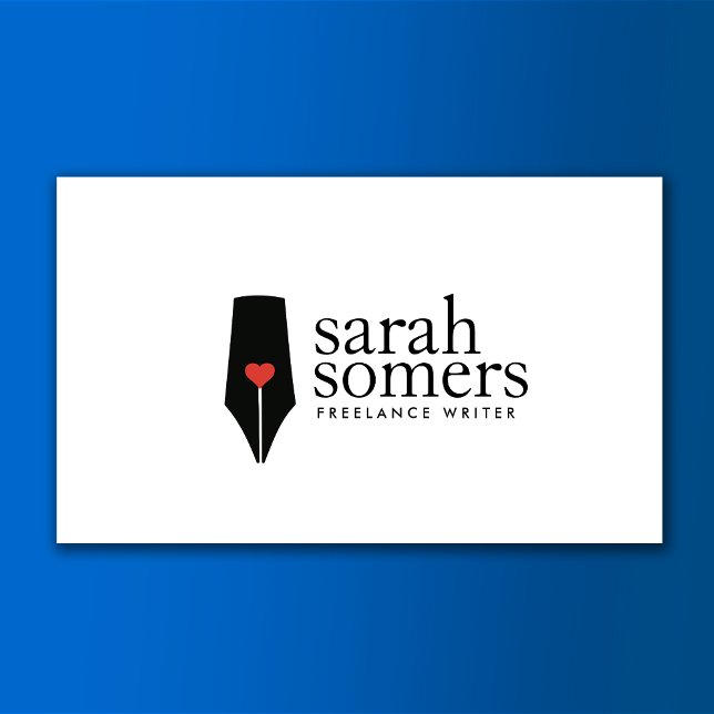 Freelance Writer and Novelist Calligraphy Pen Logo Visitenkarte (Von Creator hochgeladen)