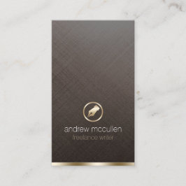 Freelance Writer Gold Pen Nib Icon Pinsel Metall Visitenkarte