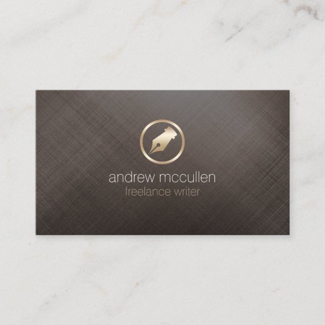 Freelance Writer Gold Pen NIb Icon Publishing Visitenkarte (Vorderseite)