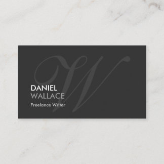 Freelance Writer - Modern Swash Monogram Visitenkarte