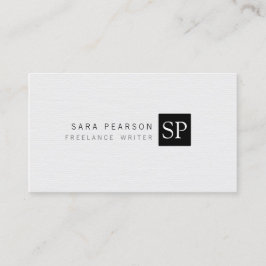 Freelance Writer Print Publishing Simple Monogram Visitenkarte
