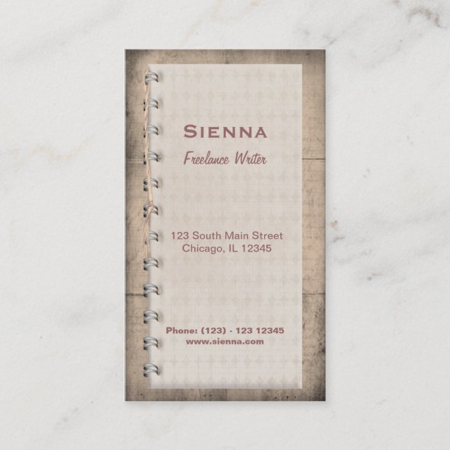 Freelance Writer Visitenkarte (Vorderseite)