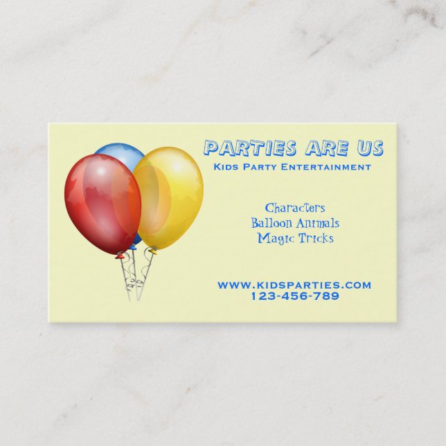 Freelelelelance für Kinder-Party-Planer Visitenkarte (Vorderseite)