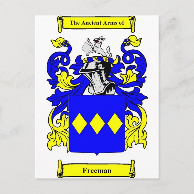 Freeman (Englisch) Wappen Postkarte (Vorderseite)