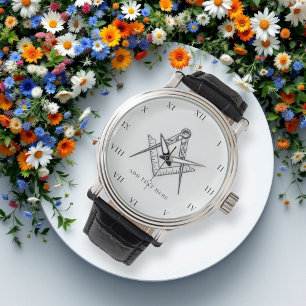 Freemason Carré et Compass Charité Montre Masoniqu