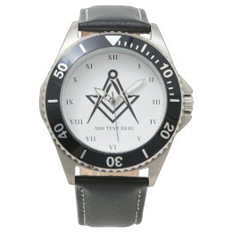 Freemason Carré et Compass Charité Montre Masoniqu