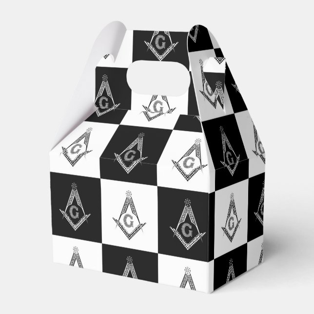 Freemason Checkered Pattern Geschenkschachtel (Vorderseite)