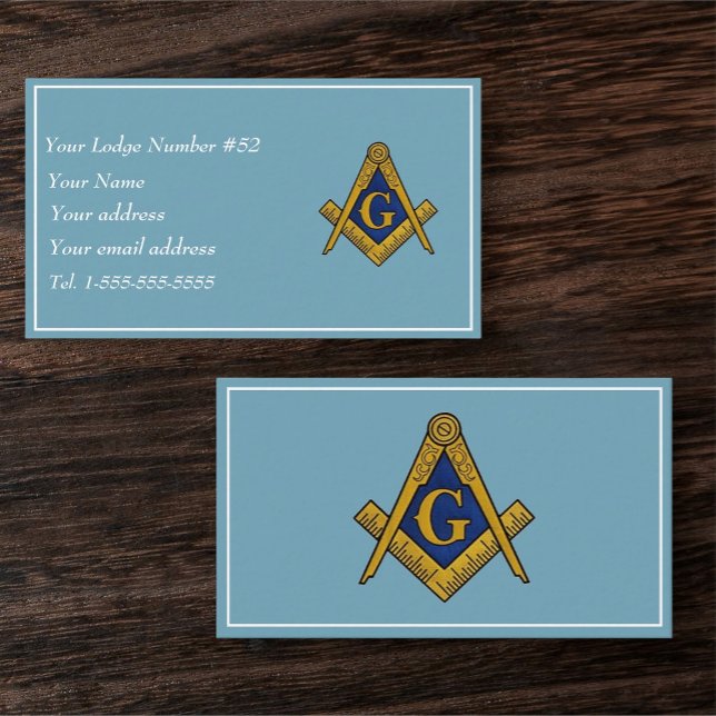 Freemason Freemasonry Symbol Masonic Blue Visitenkarte (Von Creator hochgeladen)