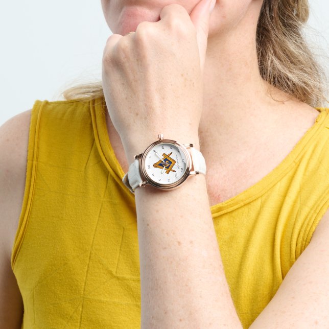 Freemason Ladys Night Square Kompass Masonic Gesch Armbanduhr (Handgelenk)