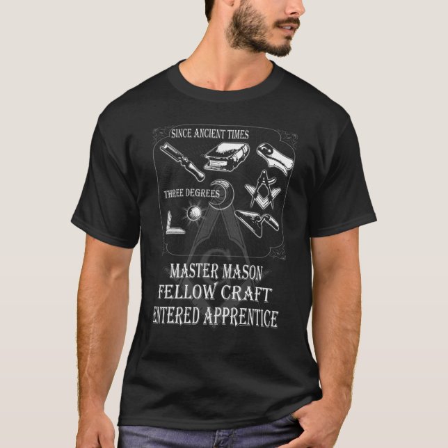 Freemason Lodge Masonische Mauerwerk Emblem Master T-Shirt (Vorderseite)