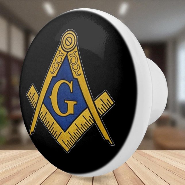 Freemason Masonic Black and gold Keramikknauf (Von Creator hochgeladen)