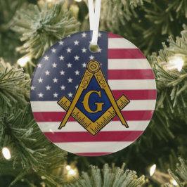 Freemason Masonic Freimaurerei American Flag Ornament Aus Glas