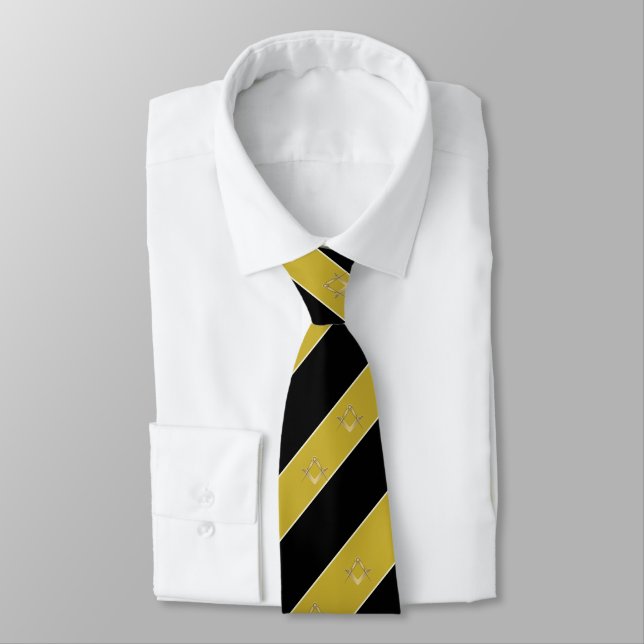 Freemason Masonic Lodge Attire Stripe Krawatte (Gebunden)
