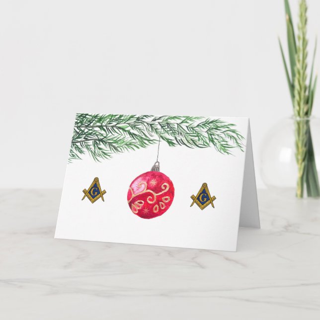 Freemason Masonic Mason Freemason Christmas Dankeskarte (Vorderseite)