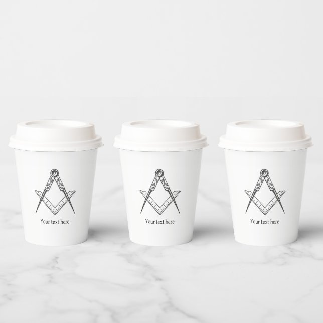 Freemason Masonic Mauerwerk Symbol Mason Pappbecher (Multi)