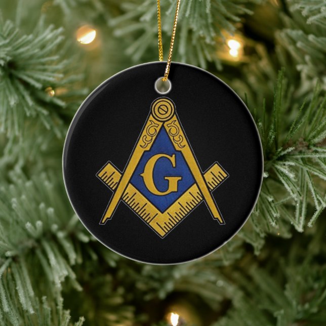 Freemason Masonic Square und Compass Freimaurerei Keramik Ornament (Baum)