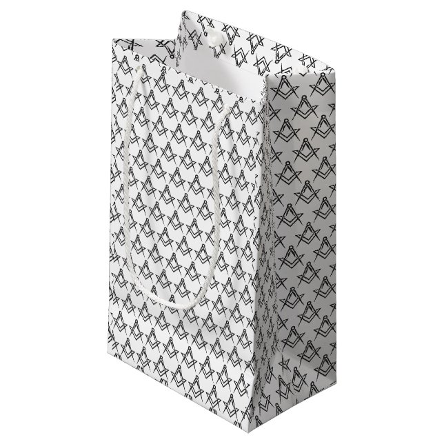 Freemason Masonic Square und Compass Freimaurerei Kleine Geschenktüte (Vorderseite Schrägansicht)