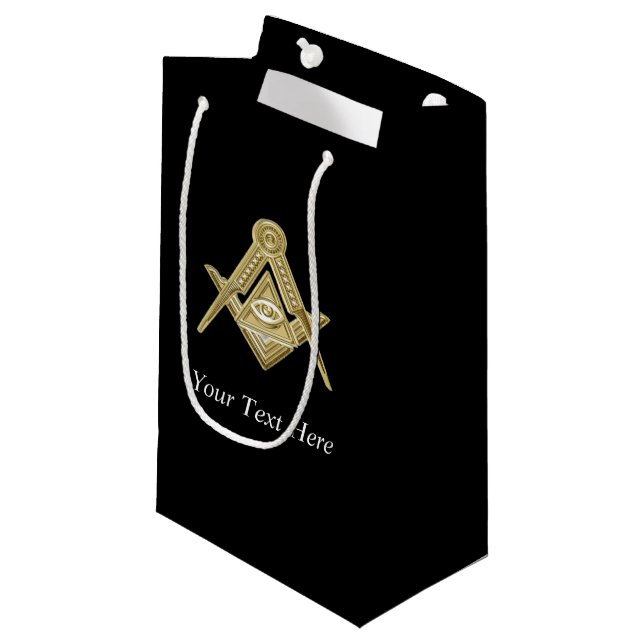 Freemason Masonic Square und Compass Freimaurerei Kleine Geschenktüte (Vorderseite Schrägansicht)