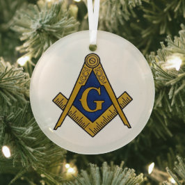 Freemason Masonic Square und Compass Freimaurerei Ornament Aus Glas