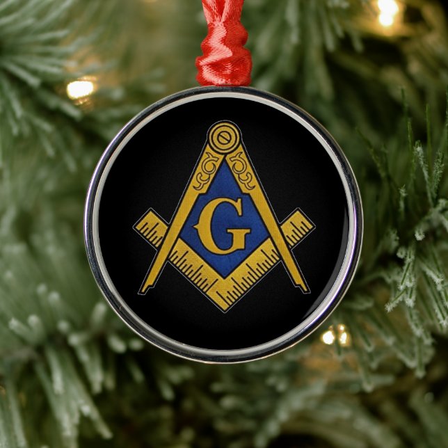 Freemason Masonic Square und Compass Freimaurerei Ornament Aus Metall (Baum)