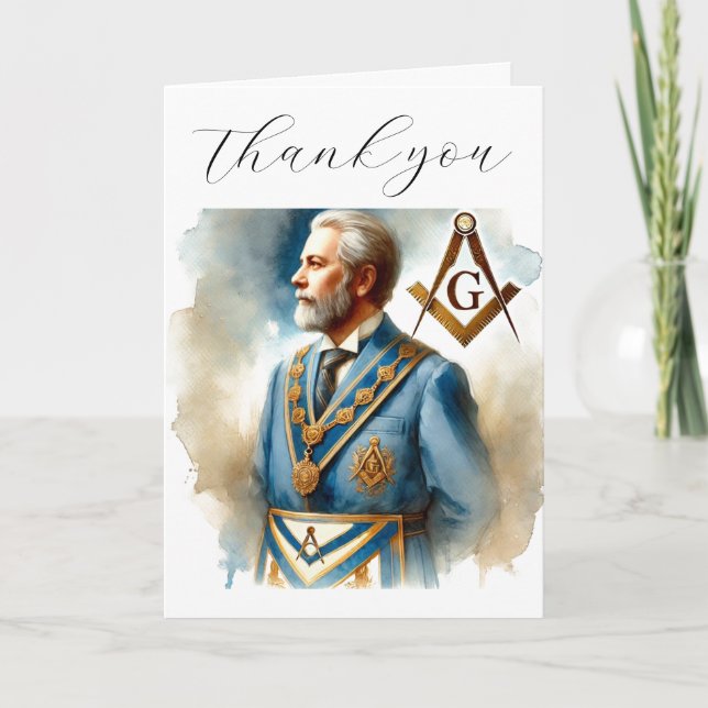 Freemason Masonic Square und Compass Vielen Dank Dankeskarte (Vorderseite)