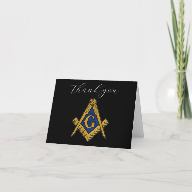 Freemason Masonic Square und Compass Vielen Dank Dankeskarte (Vorderseite)