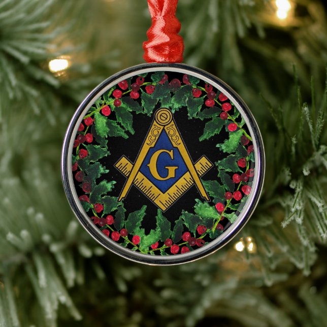 Freemason Masonic Weihnachtskranz Rustikal Ornament Aus Metall (Baum)
