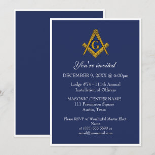 Freemason Masonry Black Masonic Einladung