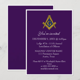 Freemason Masonry Black Masonic Lila Einladung