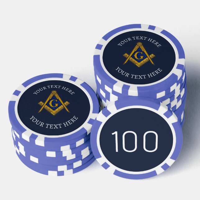 Freemason Masonry Masonic Navy Platz und Compass Pokerchips (Stapel)