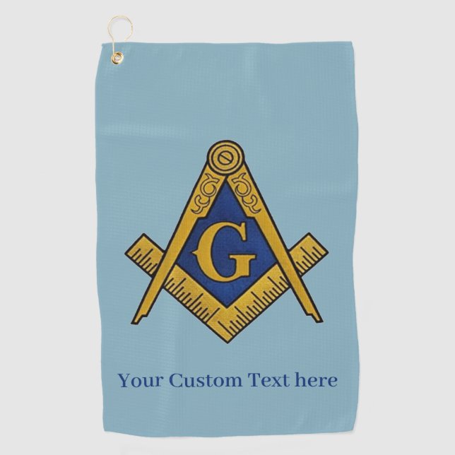 Freemason Square und Compass Masonic Gift Golfer Golfhandtuch (Vorderseite)