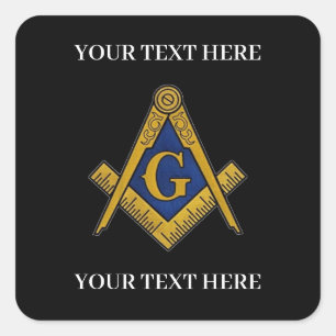 Freemason Square und Compass Masonic Quadratischer Aufkleber