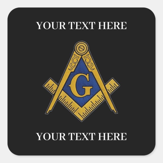 Freemason Square und Compass Masonic Quadratischer Aufkleber (Vorderseite)