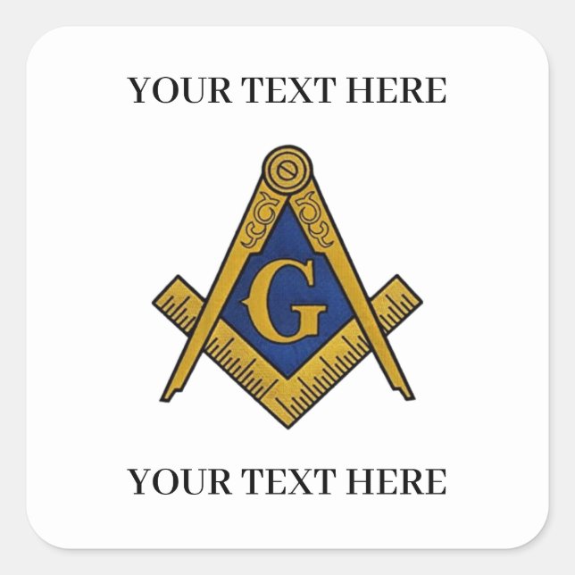 Freemason Square und Compass Masonic Quadratischer Aufkleber (Vorderseite)