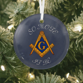 Freemason Square und Compass Wohltätigkeit Masonic Ornament Aus Glas