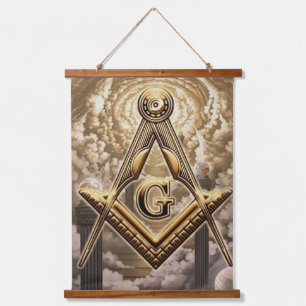 Freemason Tapestry Wandteppich Mit Holzrahmen