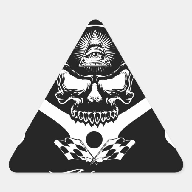 Freemason-Widows-Sons-Masonic-Hotrod-Logo-20160407 Dreieckiger Aufkleber (Vorderseite)