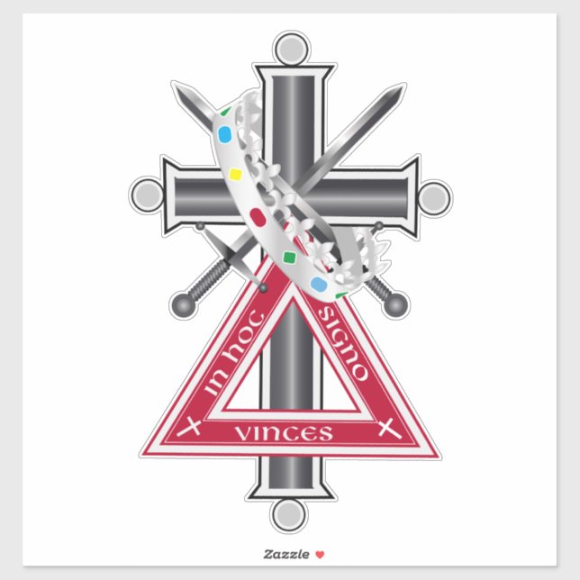 Freemasonenkreuz Aufkleber (Blatt)