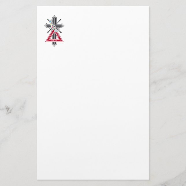 Freemasonenkreuz Briefpapier (Vorderseite)