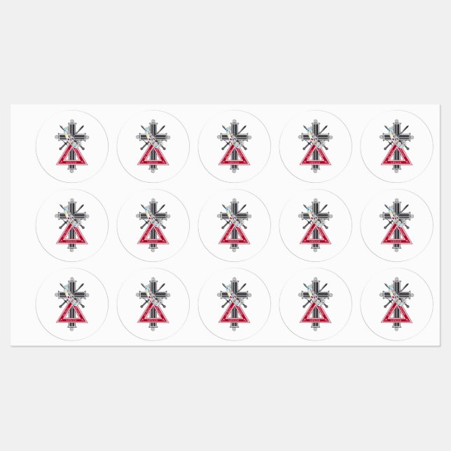 Freemasonenkreuz Etiketten (Blatt)