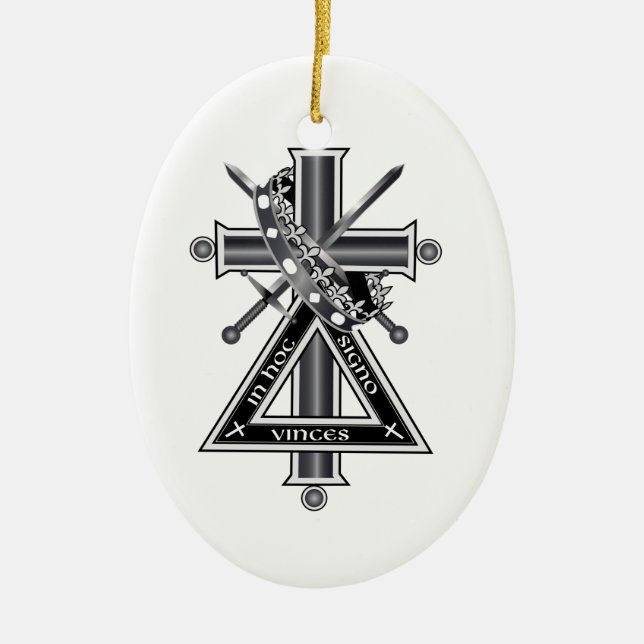 Freemasonenkreuz Keramik Ornament (Vorne)