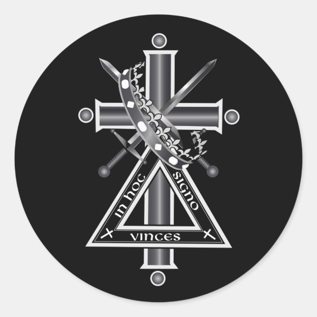 Freemasonenkreuz Runder Aufkleber (Vorderseite)