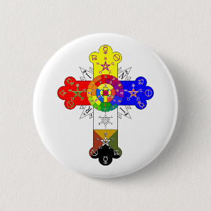 Freemasonic Rosy Cross Button